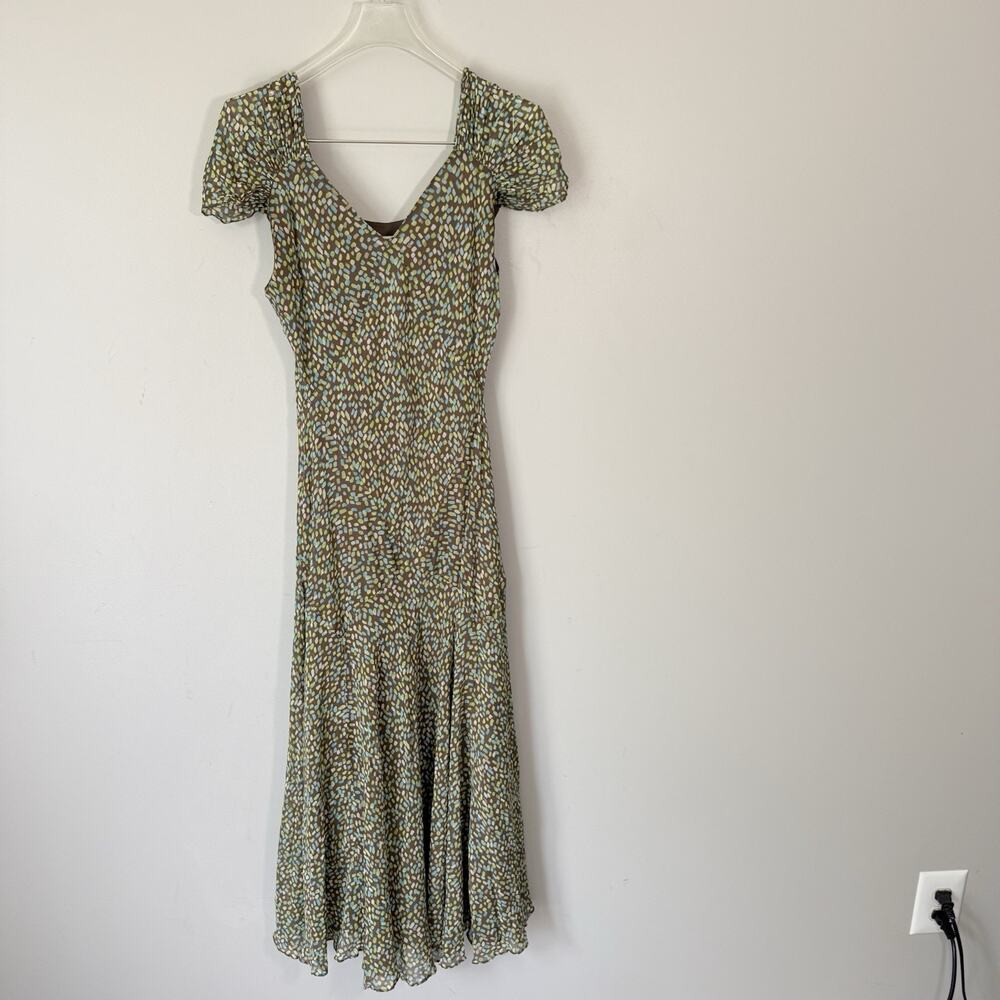 VTG Talbots 100% Pure Silk Chiffon Babydoll Maxi Midi Dress Sleeveless 8 Y2K 90s - Picture 2 of 8